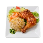golden crispy chicken with fried rice (com ga xoi mo)
